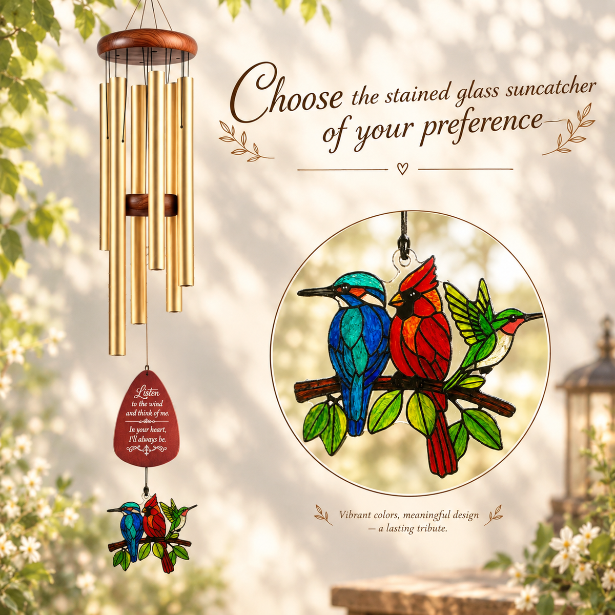Personalized Memorial Wind Chimes – Customize Name & Date