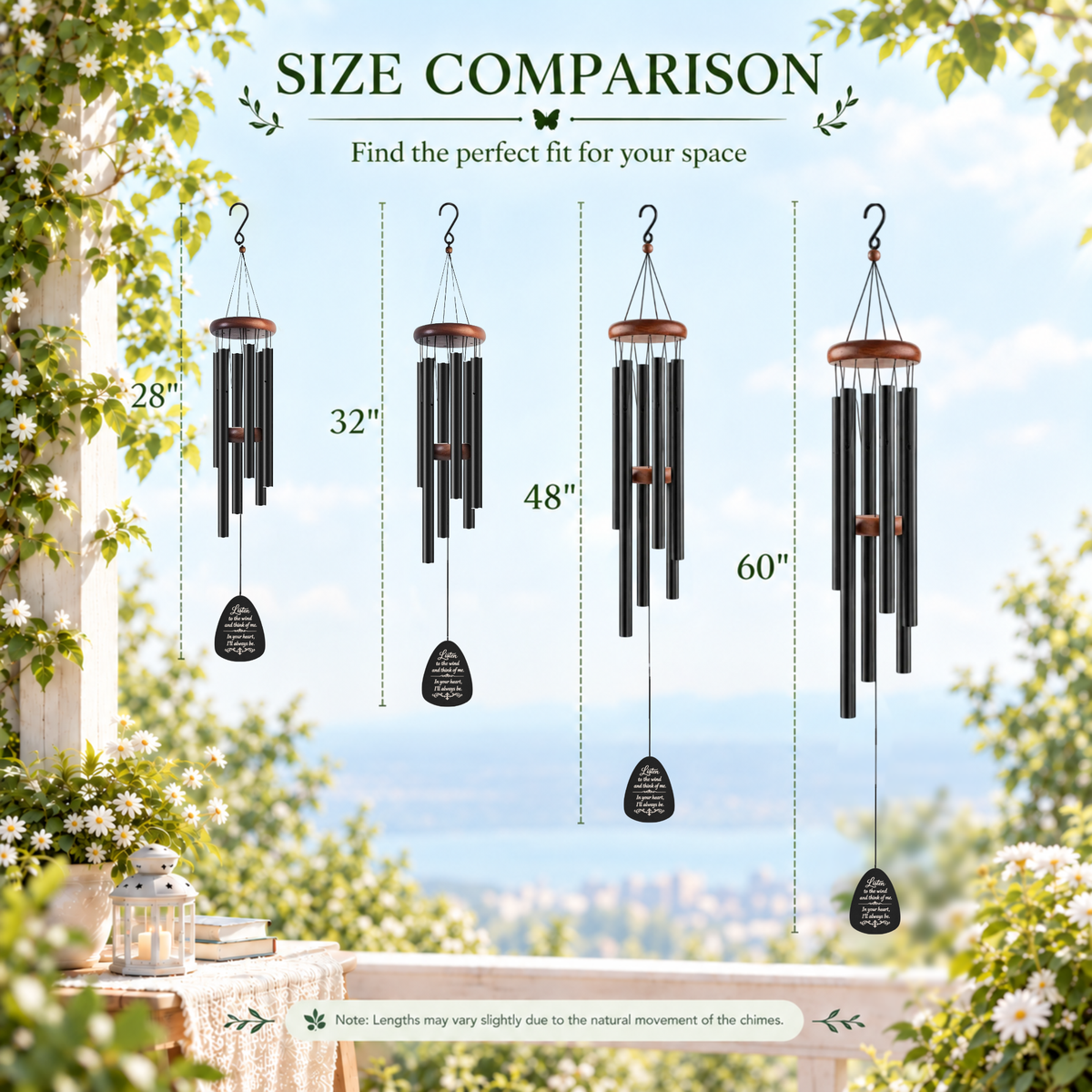 Personalized Memorial Wind Chimes – Customize Name & Date