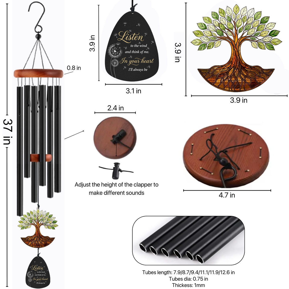 Tree of Life Suncatcher Memorial Wind Chimes