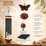 Monarch Butterfly Wind Chimes For Outside, Butterflies Garden Decorations