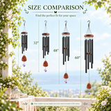 Pet Memorial Wind Chimes with Crystal Heart – Engraved Wooden Paw Print Pendant