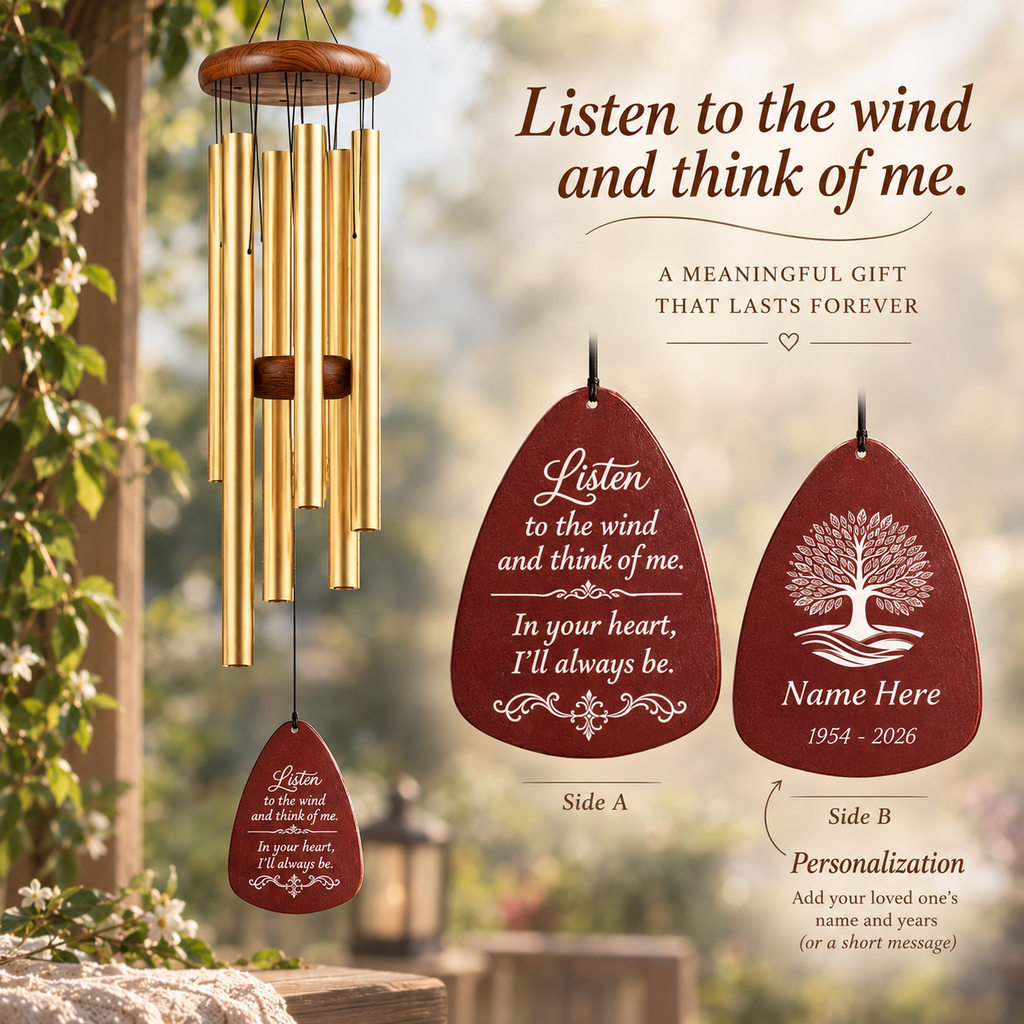 Personalized Memorial Wind Chimes – Customize Name & Date