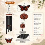 Monarch Butterfly Wind Chimes For Outside, Butterflies Garden Decorations
