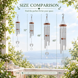 Angel Wings Memorial Wind Chimes with Crystal Ball