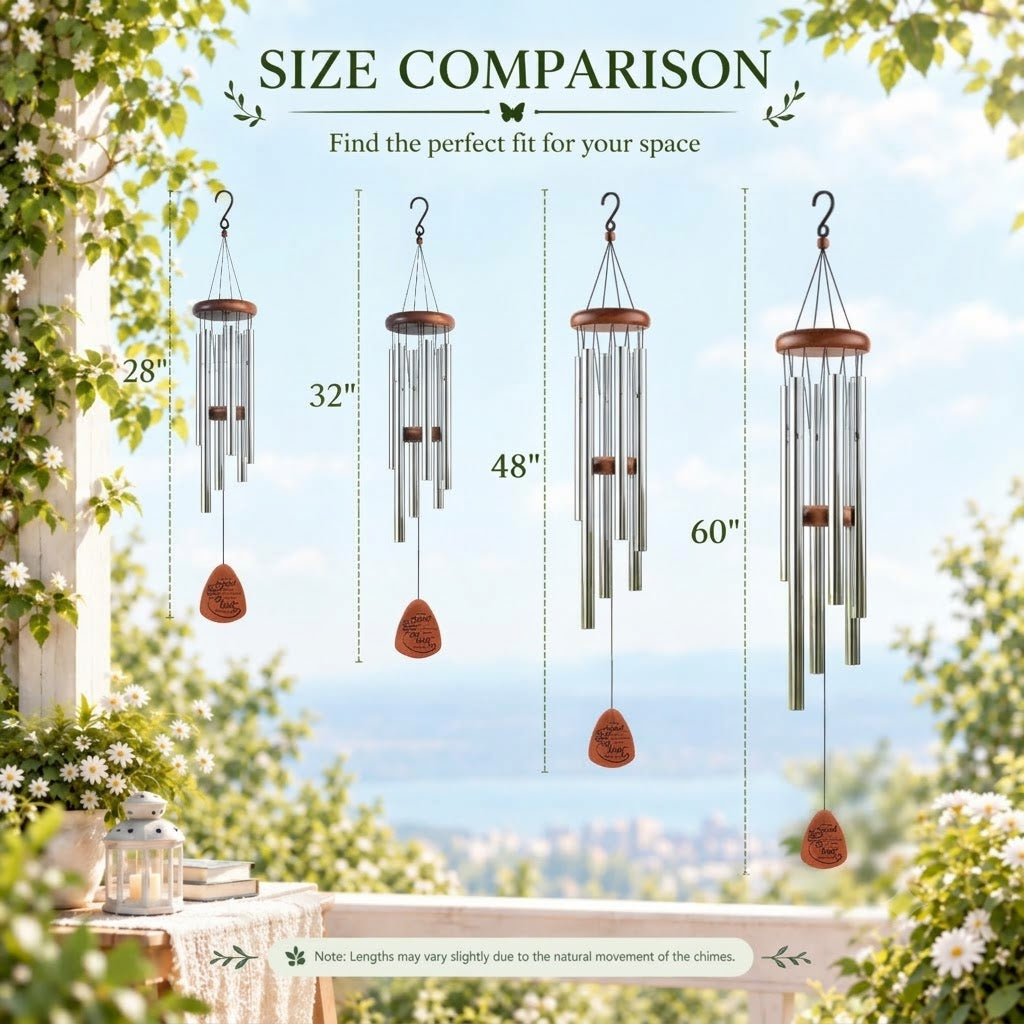Pet Memorial Wind Chimes – Engraved Wooden Paw Print Pendant