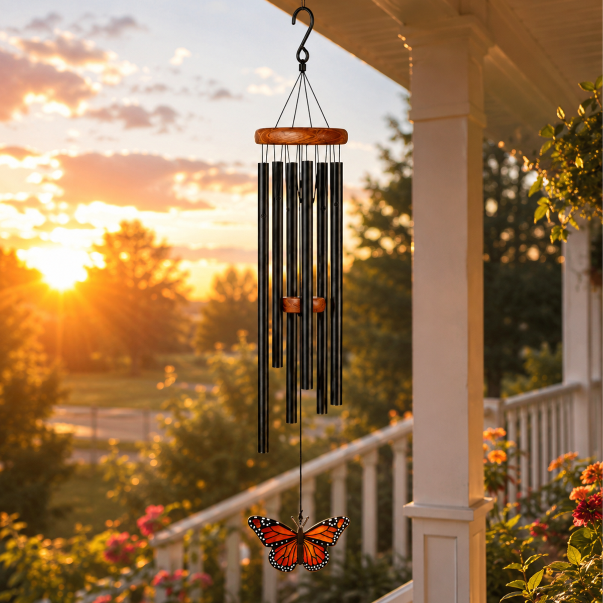 Monarch Butterfly Wind Chimes For Outside, Butterflies Garden Decorations