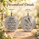 Personalized Bird Suncatcher Memorial Wind Chimes – Custom Name & Date Engraved Pendant with Three Birds Suncatcher