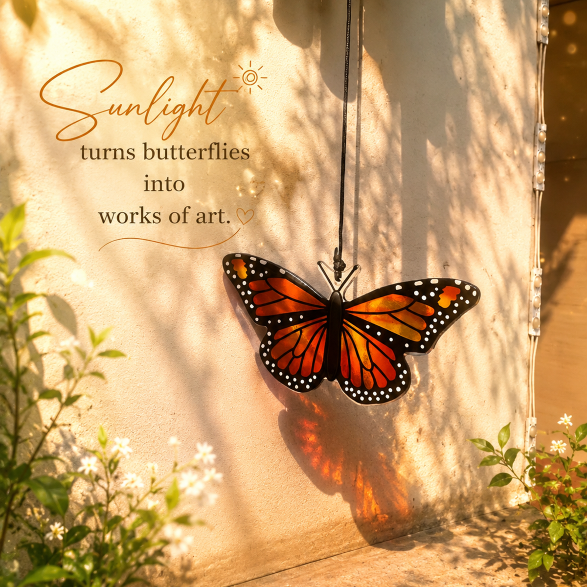 Monarch Butterfly Wind Chimes For Outside, Butterflies Garden Decorations