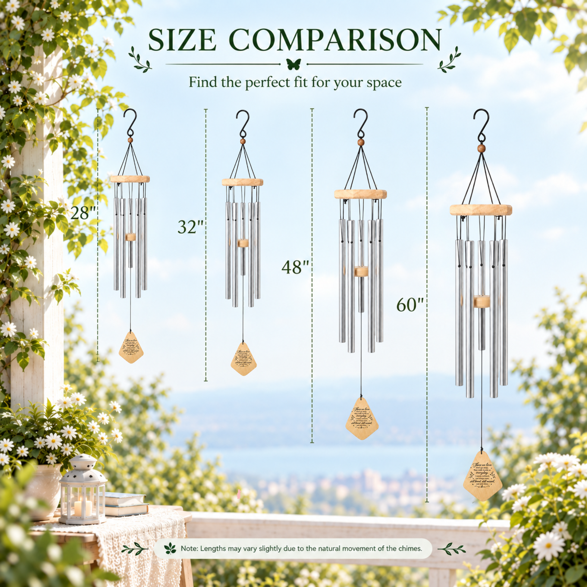 Personalized Memorial Wind Chimes – Custom Name & Date, Sympathy Gift with Aluminum Tubes