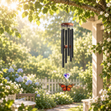 Monarch Butterfly & Heart Crystal Wind Chimes - Monarch Butterfly Suncatcher