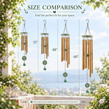Tree of Life Crystal Memorial Wind Chimes - Deep Toned Aluminum Tubes with Engraved Quote