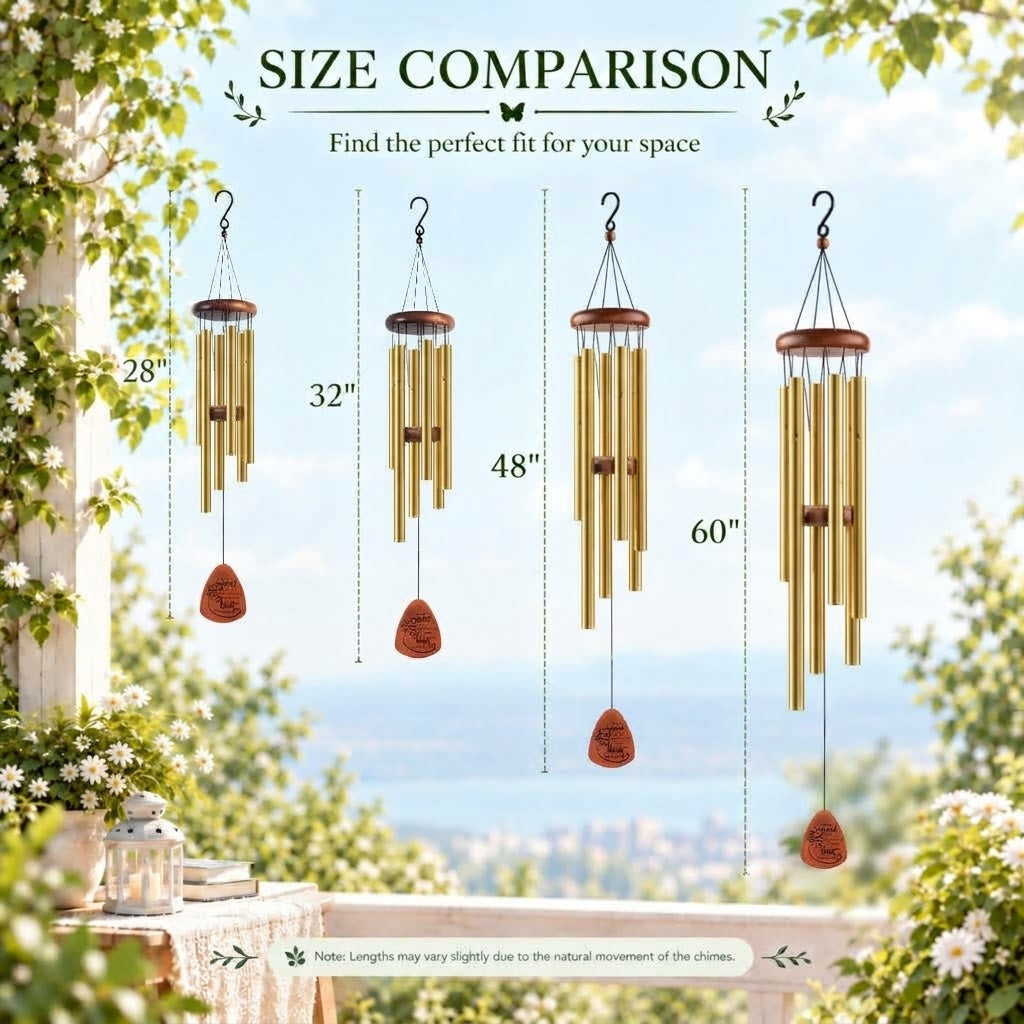 Pet Memorial Wind Chimes – Engraved Wooden Paw Print Pendant