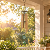 Tree of Life Crystal Memorial Wind Chimes - Deep Toned Aluminum Tubes with Engraved Quote