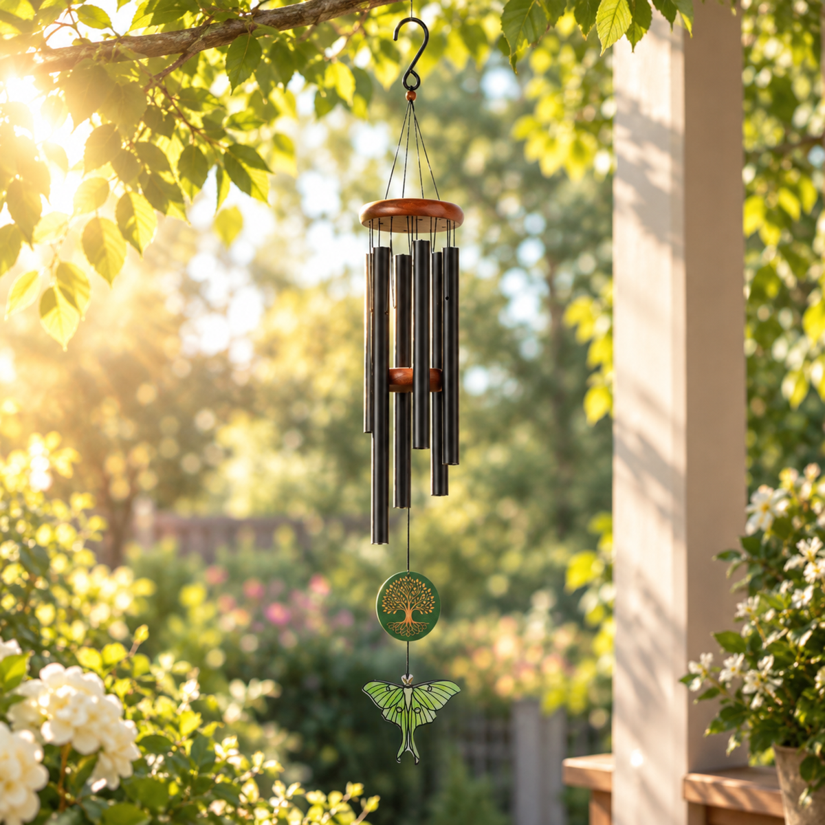 Luna Moth Suncatcher Tree of Life Wind Chimes