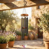Crystal Butterfly Wind Chimes – Iridescent Butterfly Pendant with Aluminum Tubes