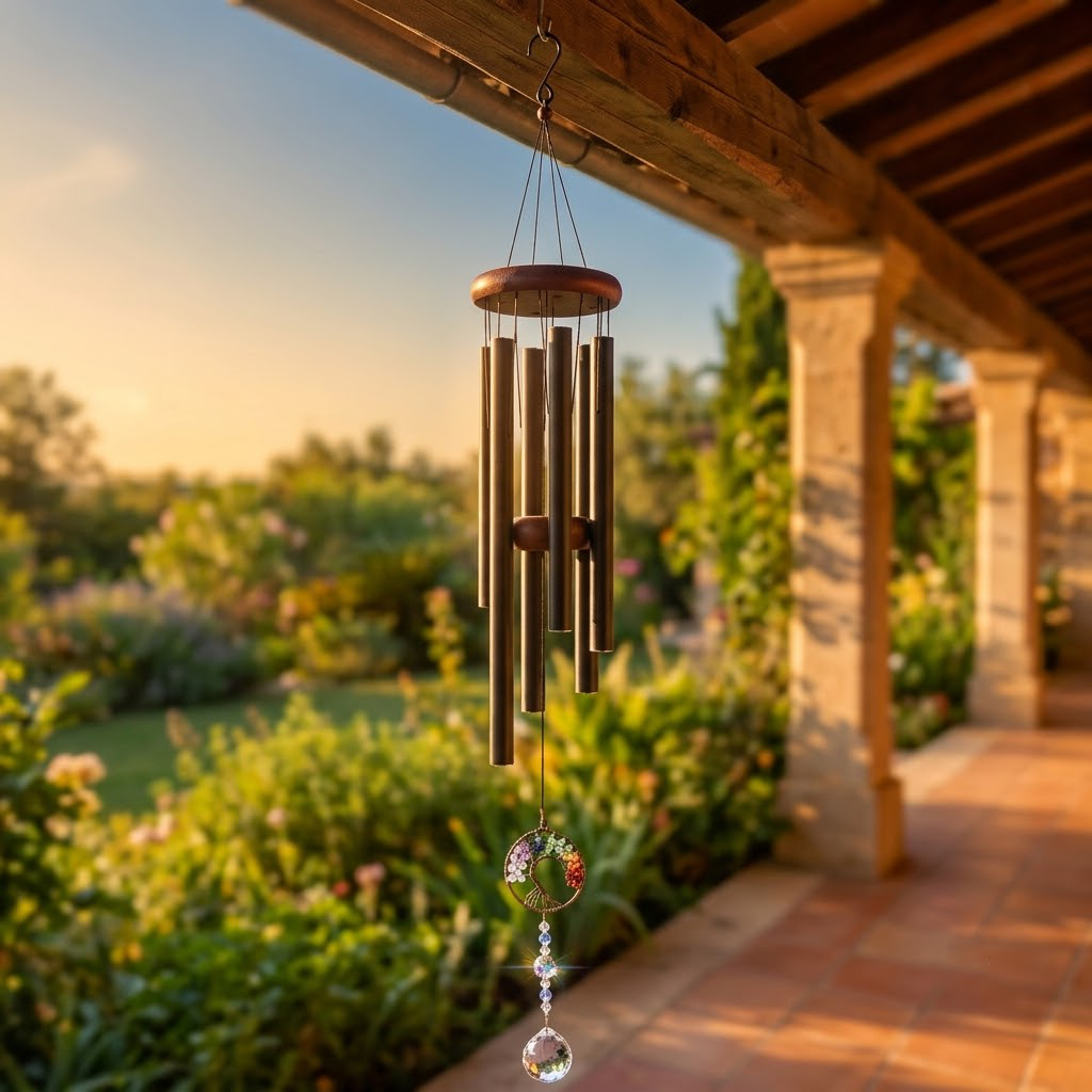 Crystal Chakra Tree of Life Wind Chimes - Healing Memorial Gift