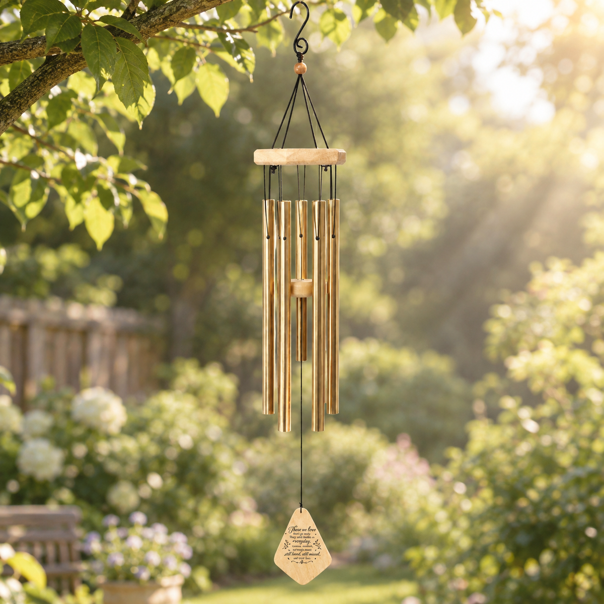 Personalized Memorial Wind Chimes – Custom Name & Date, Sympathy Gift with Aluminum Tubes