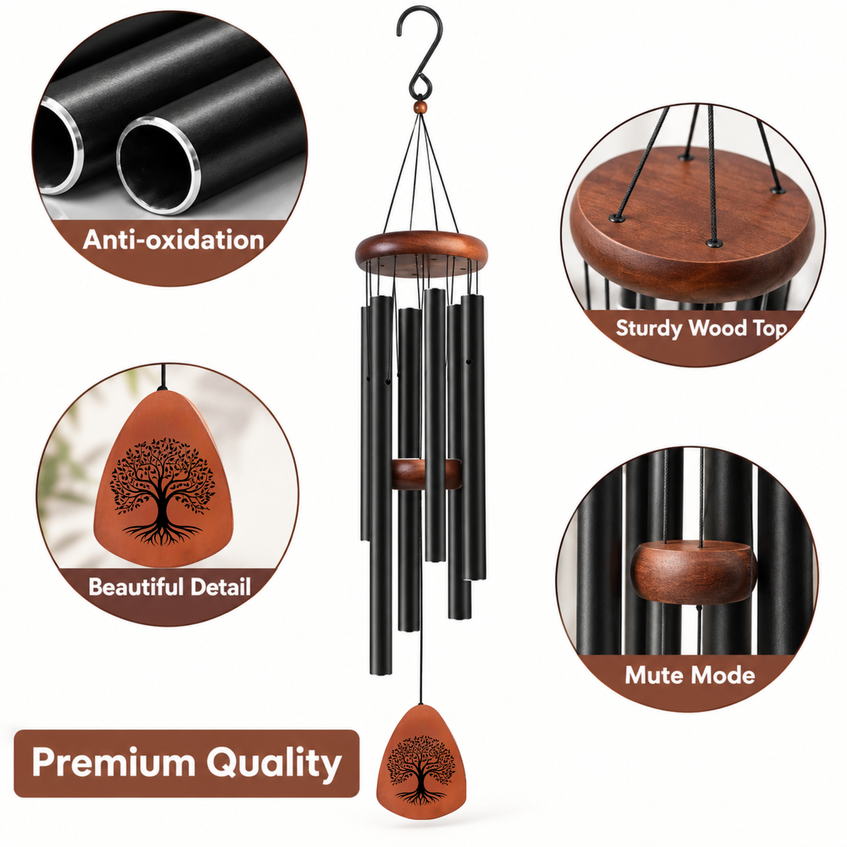 Tree of Life Memorial Wind Chimes for Loss of Loved One
