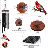 36" Cardinal Suncatcher Personalized Photo Frame Wind Chimes