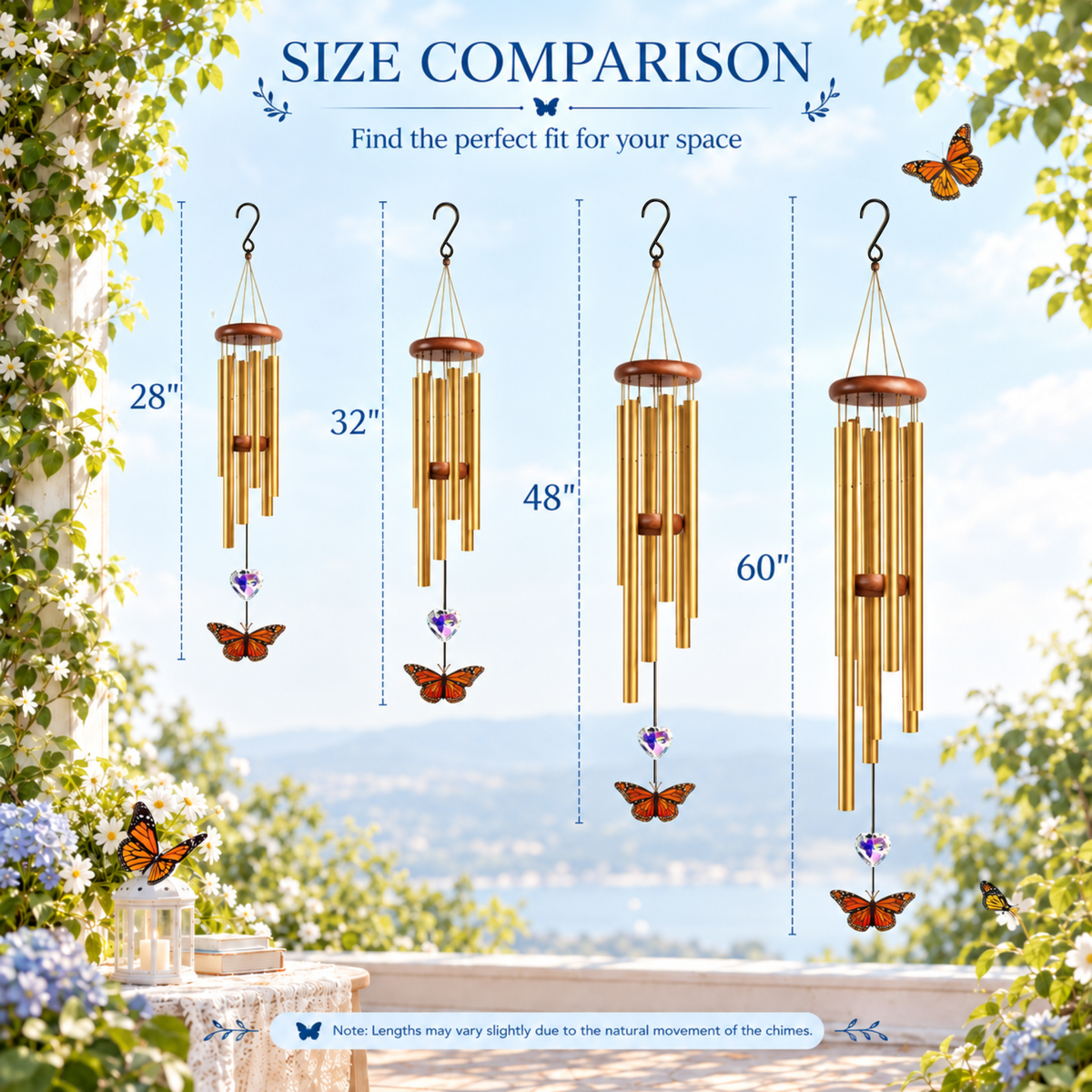 Monarch Butterfly & Heart Crystal Wind Chimes - Monarch Butterfly Suncatcher