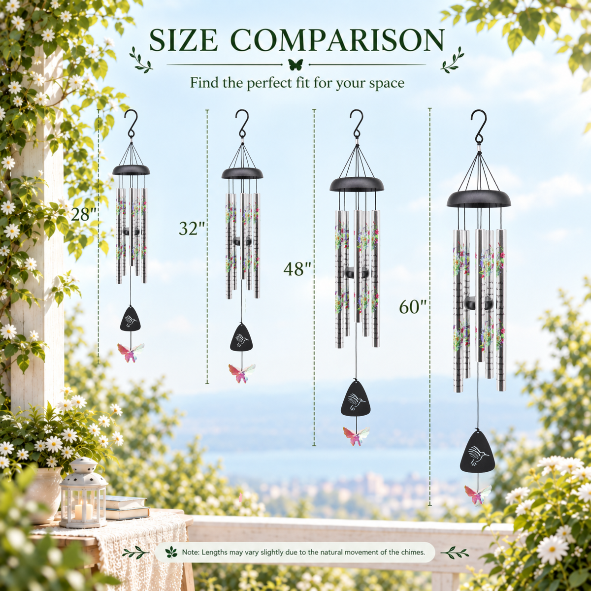 Personalized Crystal Butterfly Memorial Wind Chimes – Engraved Tubes with Custom Name, Date