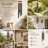 Crystal Suncatcher Wind Chimes for Outside Deep Tone, Window Hanging Decor