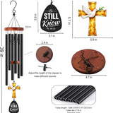 39" Christian Memorial Wind Chimes - Cross Suncatcher - Be Still and Know