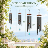 Crystal Suncatcher Wind Chimes for Outside Deep Tone, Window Hanging Decor