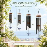 32'' Hummingbird Suncatcher Wind Chimes - Pressed Flowers Suncatcher