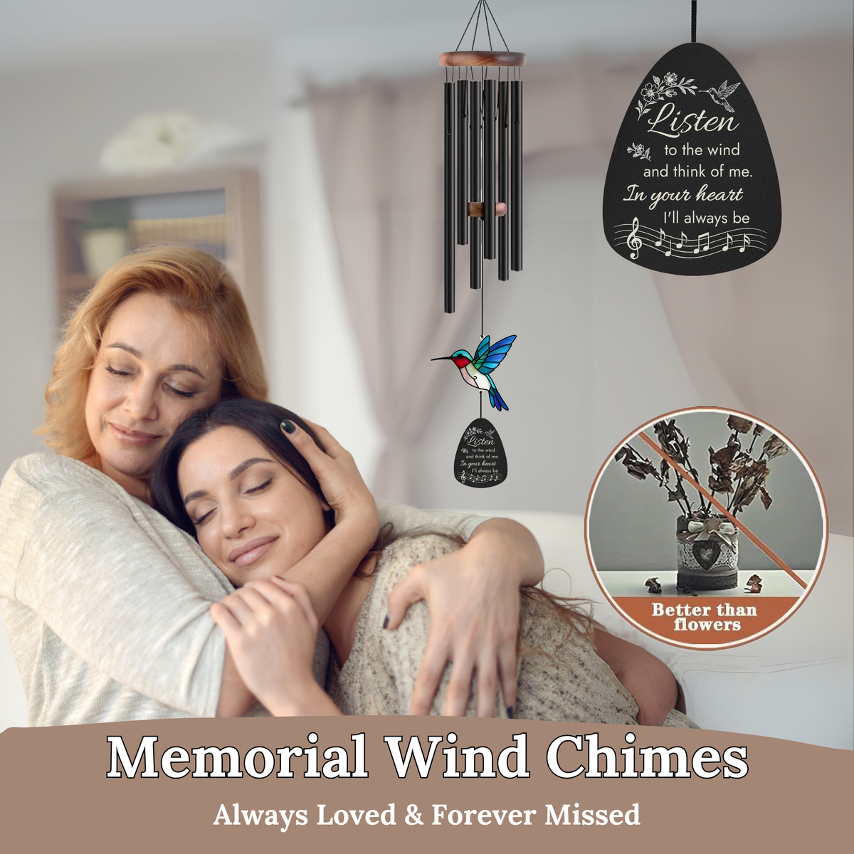 Hummingbird Memorial Wind Chimes – Hummingbird Suncatcher