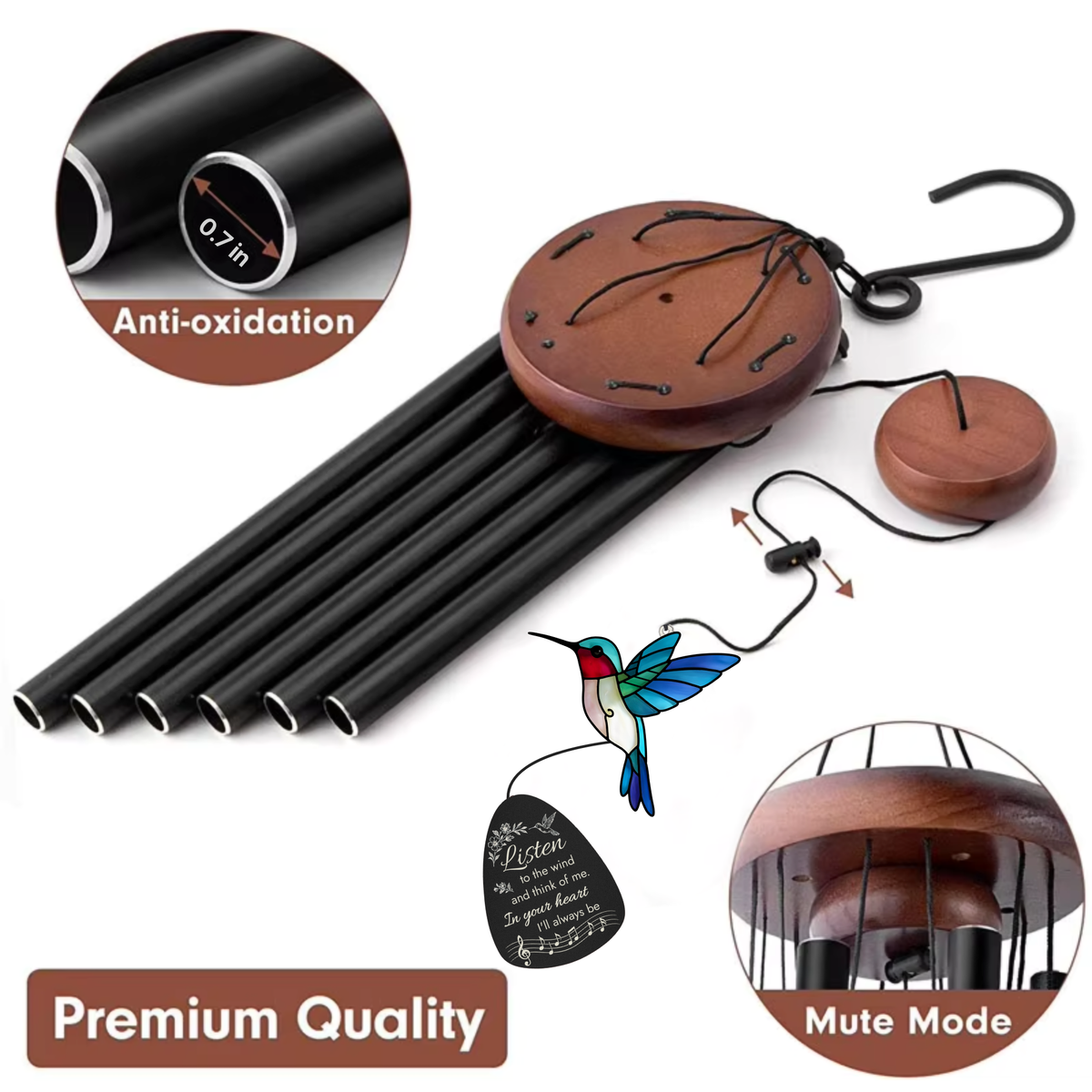 Hummingbird Memorial Wind Chimes – Hummingbird Suncatcher