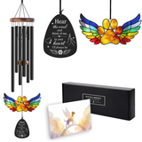 Pet Memorial Wind Chimes – Rainbow Bridge Paw Print Suncatcher