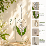 Lily of the Valley Suncatcher, Real Stained Glass Flower Window Decor