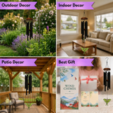 Luna Moth Wind Chimes for Outside, Stained Glass Butterfly Gifts for Women