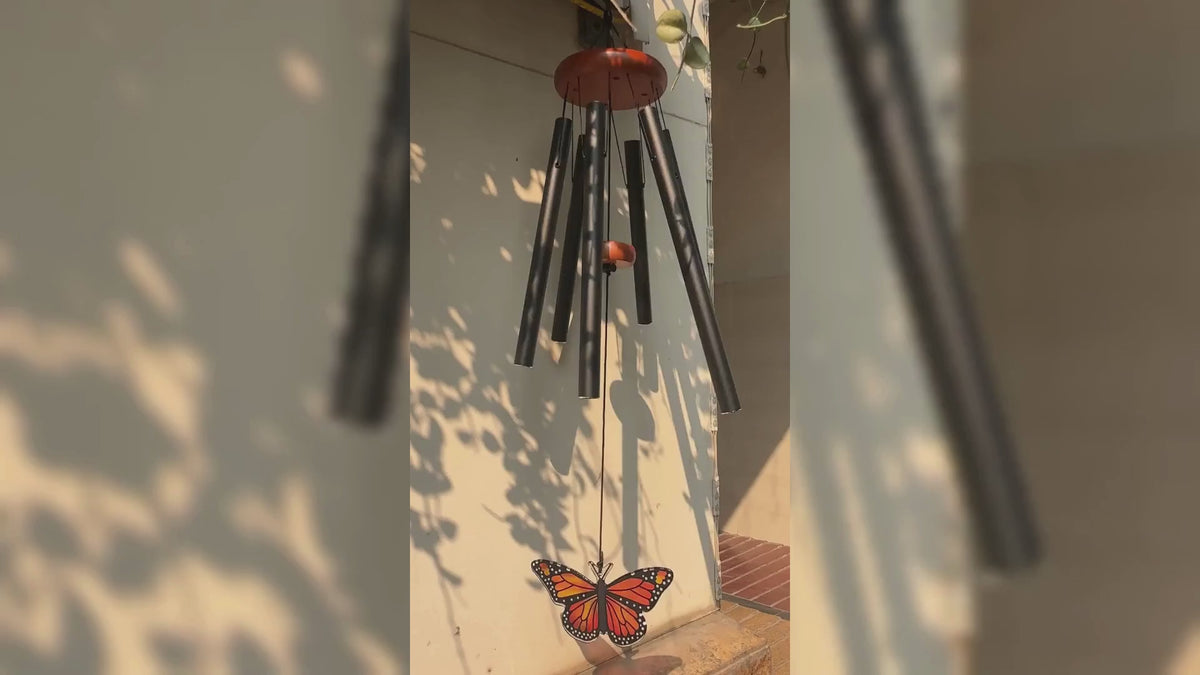 Monarch Butterfly Wind Chimes For Outside, Butterflies Garden Decorations