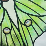 Luna Moth Wind Chimes for Outside, Stained Glass Butterfly Gifts for Women